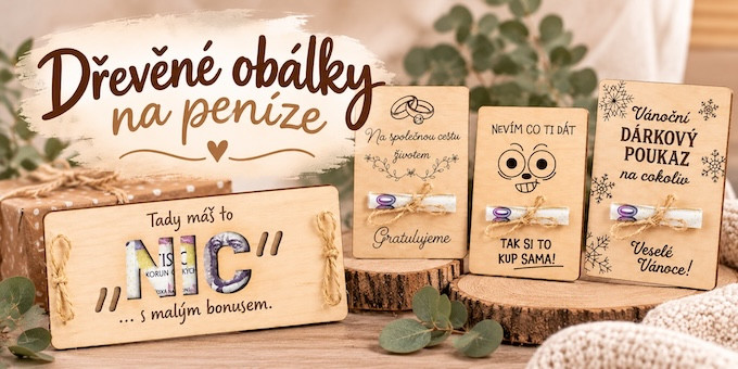 Dřevěné obálky na peníze